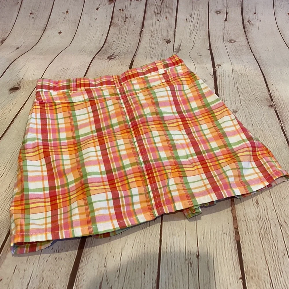 Gymboree Sherbert Madras Plaid Button/Zip Skort